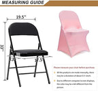 Folding Chair Covers - 12 PCS Light Pink Spandex Slipcovers for Party, Banquet, Wedding, Event - Universal Fit, alternate