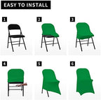 Folding Chair Covers for Wedding, 10pcs Green, alternate view 5