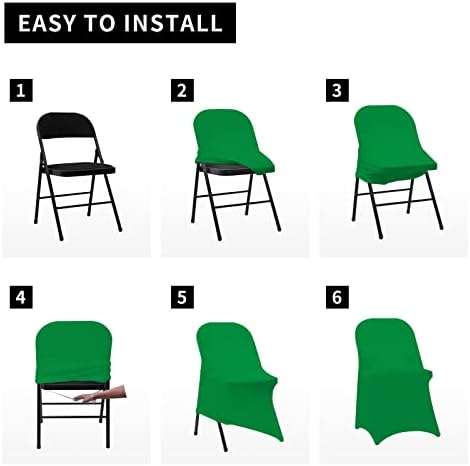 Folding Chair Covers for Wedding, 10pcs Green, alternate view 5