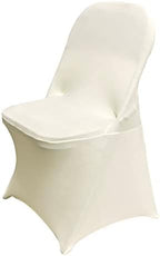 Folding Chair Covers for Wedding, 10pcs Ivory