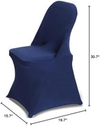 Folding Chair Covers for Wedding, 10pcs Navy Blue, alternate view 3