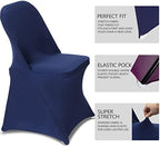 Folding Chair Covers for Wedding, 10pcs Navy Blue, alternate view 5