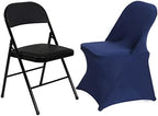 Folding Chair Covers for Wedding, 10pcs Navy Blue, alternate view 6