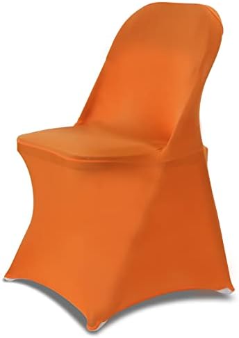 Folding Chair Covers for Wedding, 10pcs Orange