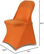 Folding Chair Covers for Wedding, 10pcs Orange, alternate view 3