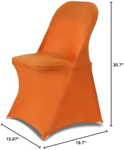 Folding Chair Covers for Wedding, 10pcs Orange, alternate view 3