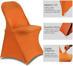 Folding Chair Covers for Wedding, 10pcs Orange, alternate view 5