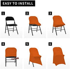 Folding Chair Covers for Wedding, 10pcs Orange, alternate view 7