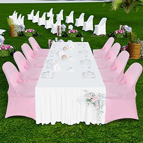 Folding Chair Covers for Wedding, 10pcs Pink, alternate view 2