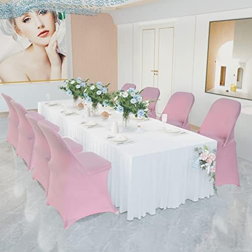 Folding Chair Covers for Wedding, 10pcs Pink, alternate view 4