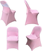Folding Chair Covers for Wedding, 10pcs Pink, alternate view 5