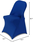 Folding Chair Covers for Wedding, 10pcs Royal Blue, alternate view 3