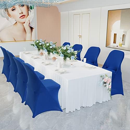Folding Chair Covers for Wedding, 10pcs Royal Blue, alternate view 4