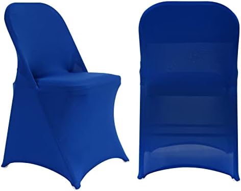 Folding Chair Covers for Wedding, 10pcs Royal Blue, alternate view 6