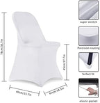 Folding Chair Covers for Wedding, 10PCS White, alternate view 3
