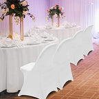Folding Chair Covers for Wedding, 10PCS White, alternate view 4