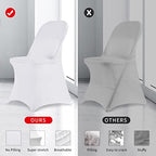 Folding Chair Covers for Wedding, 10PCS White, alternate view 5