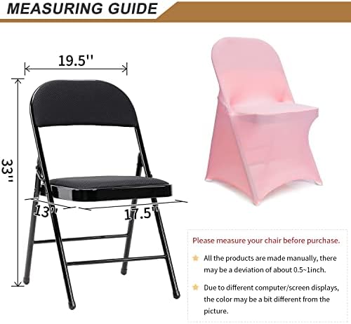 Folding Chair Covers - Spandex Slipcovers, 10 PCS Light Pink, Universal for Banquet, Wedding Events, alternate view 2