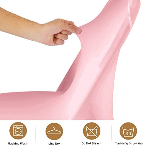 Folding Chair Covers - Spandex Slipcovers, 10 PCS Light Pink, Universal for Banquet, Wedding Events, alternate view 3