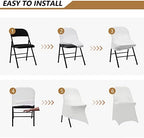 Folding Chair Covers White, Spandex Chair Slipcovers 6 PCS, Universal Fitted Chair Slipcovers for Wedding, alternate view 5