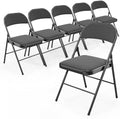 Folding Chair, Fabric Padded Folding Chairs with Cushion, Back and Steel Frame for Indoor Outdoor Outside