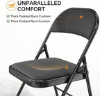 Folding Chair, Fabric Padded Folding Chairs with Cushion, Back and Steel Frame for Indoor Outdoor Outside, alternate view 5