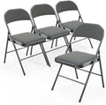 Folding Chair, Fabric Padded Folding Chairs with Cushion, Back and Steel Frame for Indoor Outdoor Outside
