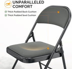Folding Chair, Fabric Padded Folding Chairs with Cushion, Back and Steel Frame for Indoor Outdoor Outside, alternate view 4