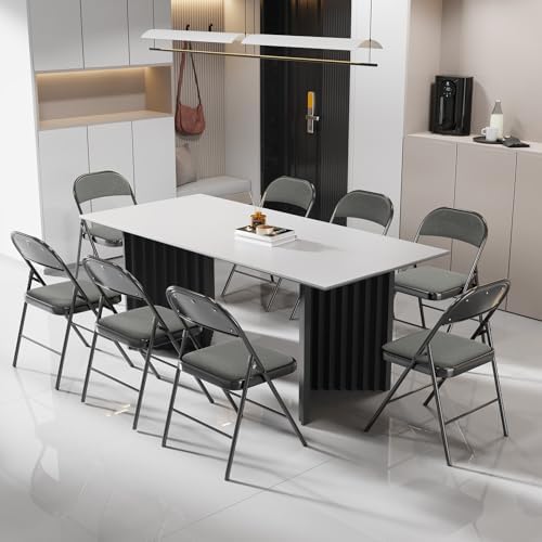 Folding Chair, Fabric Padded Folding Chairs with Cushion, Back and Steel Frame for Indoor Outdoor Outside, alternate view 7