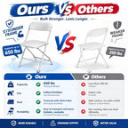 Folding Chairs 100-Packs, Portable Events Chairs, Plastic Folding Chair, Stylish 650 lb Capacity for Party, alternate view 3
