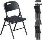 Folding Chairs 16 Pack, 700lbs Heavy Duty for Indoor, Outdoor, Black in 16 Pack Heavy Duty Chairs in Black