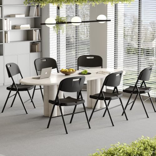 Folding Chairs 16 Pack, 700lbs Heavy Duty for Indoor, Outdoor, Black in 16 Pack Heavy Duty Chairs in Black, alternate view 2