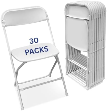 Folding Chairs 30-Packs, Portable Events Chairs, Plastic Folding Chair, Stylish 650 lb Capacity for Party