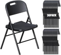 Folding Chairs 36 Pack, 700lbs Heavy Duty for Indoor, Outdoor, Black in Black