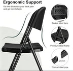 Folding Chairs 36 Pack, 700lbs Heavy Duty for Indoor, Outdoor, Black in Black, alternate view 5