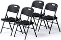 Folding Chairs 4 Pack, 700lbs Heavy Duty for Indoor, Outdoor, Black in 4 Pack Heavy Duty Chairs in Black