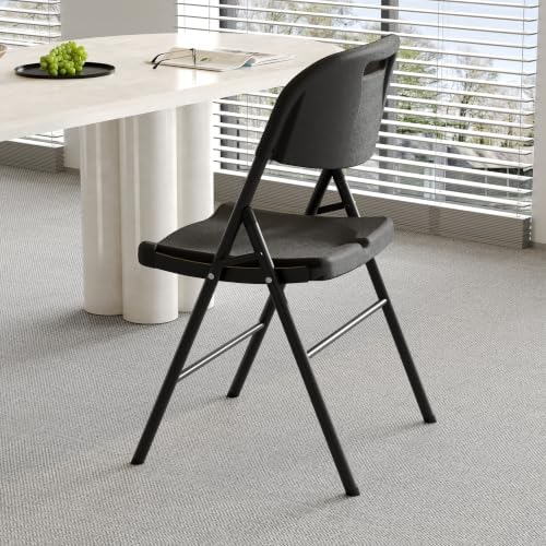 Folding Chairs 4 Pack, 700lbs Heavy Duty for Indoor, Outdoor, Black in 4 Pack Heavy Duty Chairs in Black, alternate view 4