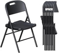 Folding Chairs 8 Pack, 700lbs Heavy Duty for Indoor, Outdoor, Black in 8 Pack Heavy Duty Chairs in Black