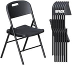 Folding Chairs 8 Pack, 700lbs Heavy Duty for Indoor, Outdoor, Black in 8 Pack Heavy Duty Chairs in Black