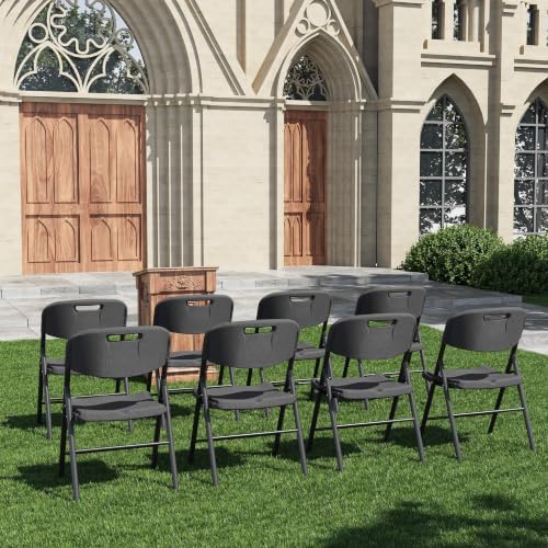 Folding Chairs 8 Pack, 700lbs Heavy Duty for Indoor, Outdoor, Black in 8 Pack Heavy Duty Chairs in Black, alternate view 6