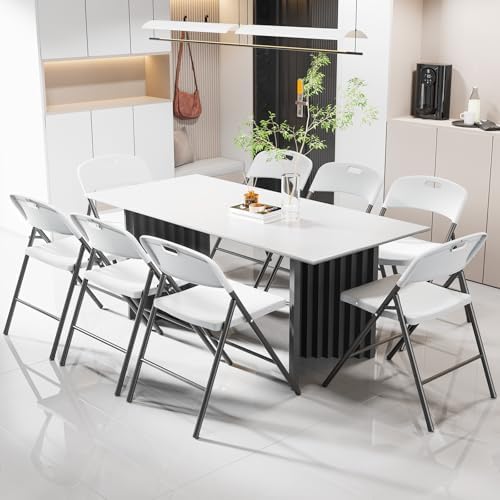 Folding Chairs, Plastic Foldable Chair, Capacity up to 350 lbs, Portable Seating for Indoor Outdoor Events, alternate view 2