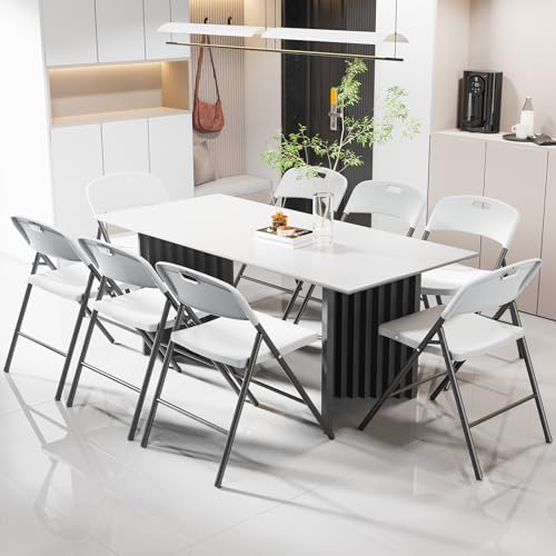 Folding Chairs, Plastic Foldable Chair, Capacity up to 350 lbs, Portable Seating for Indoor Outdoor Events, alternate view 2