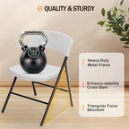 Folding Chairs, Plastic Foldable Chair, Capacity up to 350 lbs, Portable Seating for Indoor Outdoor Events, alternate view 3