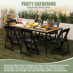 Folding Chairs Set of 4, Heavy Duty Plastic Foldable Chairs with Curved Backrest & Padded Seat, Folding Chairs, alternate
