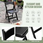 Folding Chairs Set of 8, Heavy Duty Plastic Foldable Chairs with Curved Backrest & Padded Seat, Folding Chairs, alternate