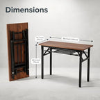Folding Conference Table, Heavy Duty Foldable Training Table with Storage Shelf, No‐Assembly Multi‐Purpose, alternate view 2
