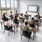 Folding Conference Table, Heavy Duty Foldable Training Table with Storage Shelf, No‐Assembly Multi‐Purpose, alternate view 4
