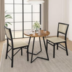 Folding Dining Chairs Set of 2, Metal Padded Foldable Seating with Comfortable Faux Leather, Space-Saving, alternate view 2