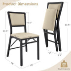 Folding Dining Chairs Set of 2, Metal Padded Foldable Seating with Comfortable Faux Leather, Space-Saving, alternate view 3