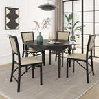 Folding Dining Chairs Set of 2, Metal Padded Foldable Seating with Comfortable Faux Leather, Space-Saving, alternate view 6